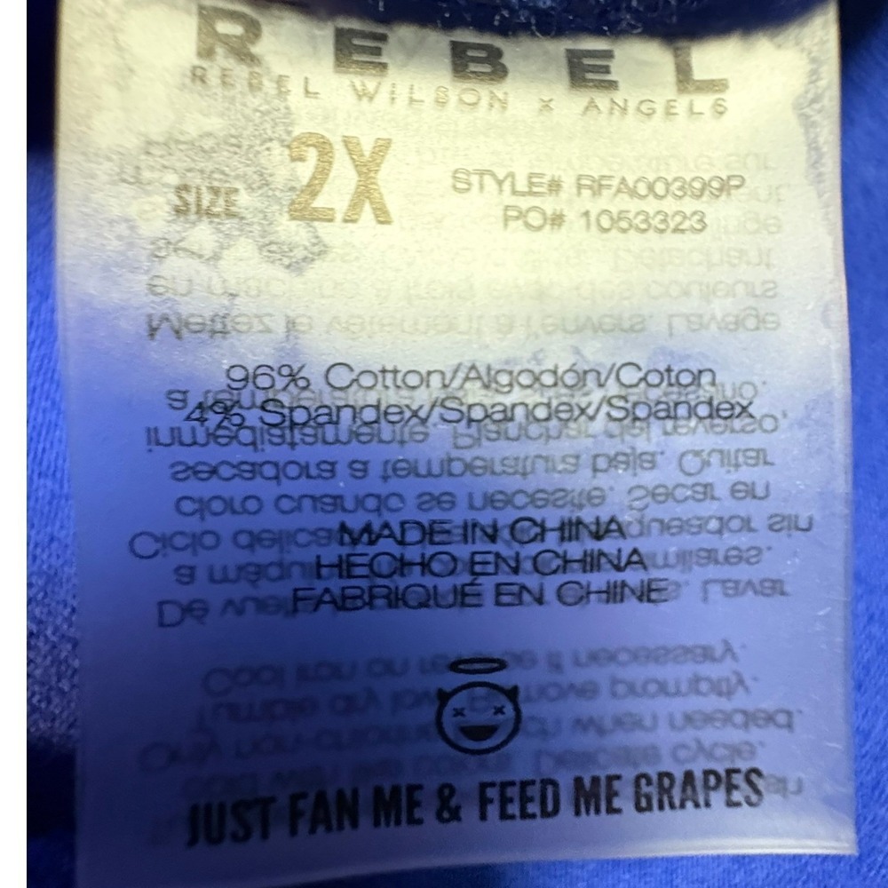Rebel Wilson x Angels Womens 2X Blue‎ Structured Swing Blouse Cotton Stretch Top - Picture 9 of 10
